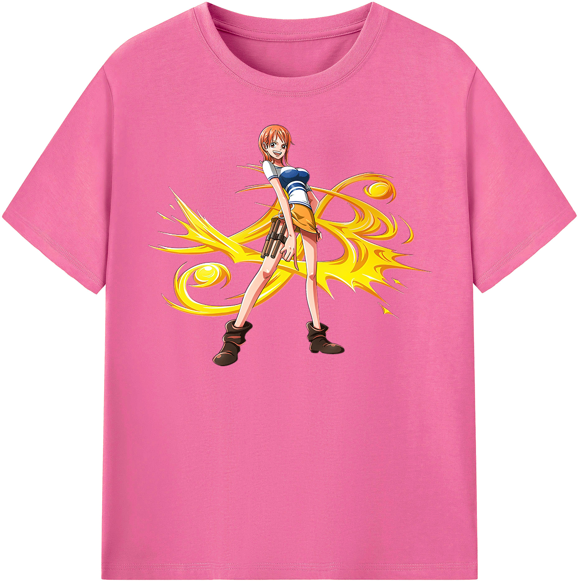 （画像用） ワンピース ナミ ONE PIECE Nami レディースカジュアルプリントTシャツ（綿100％）